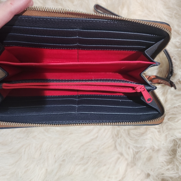 Dooney & Bourke Blue Leather Wristlet Wallet